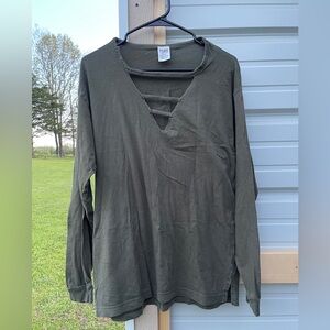 Olive Green Long Sleeve Top